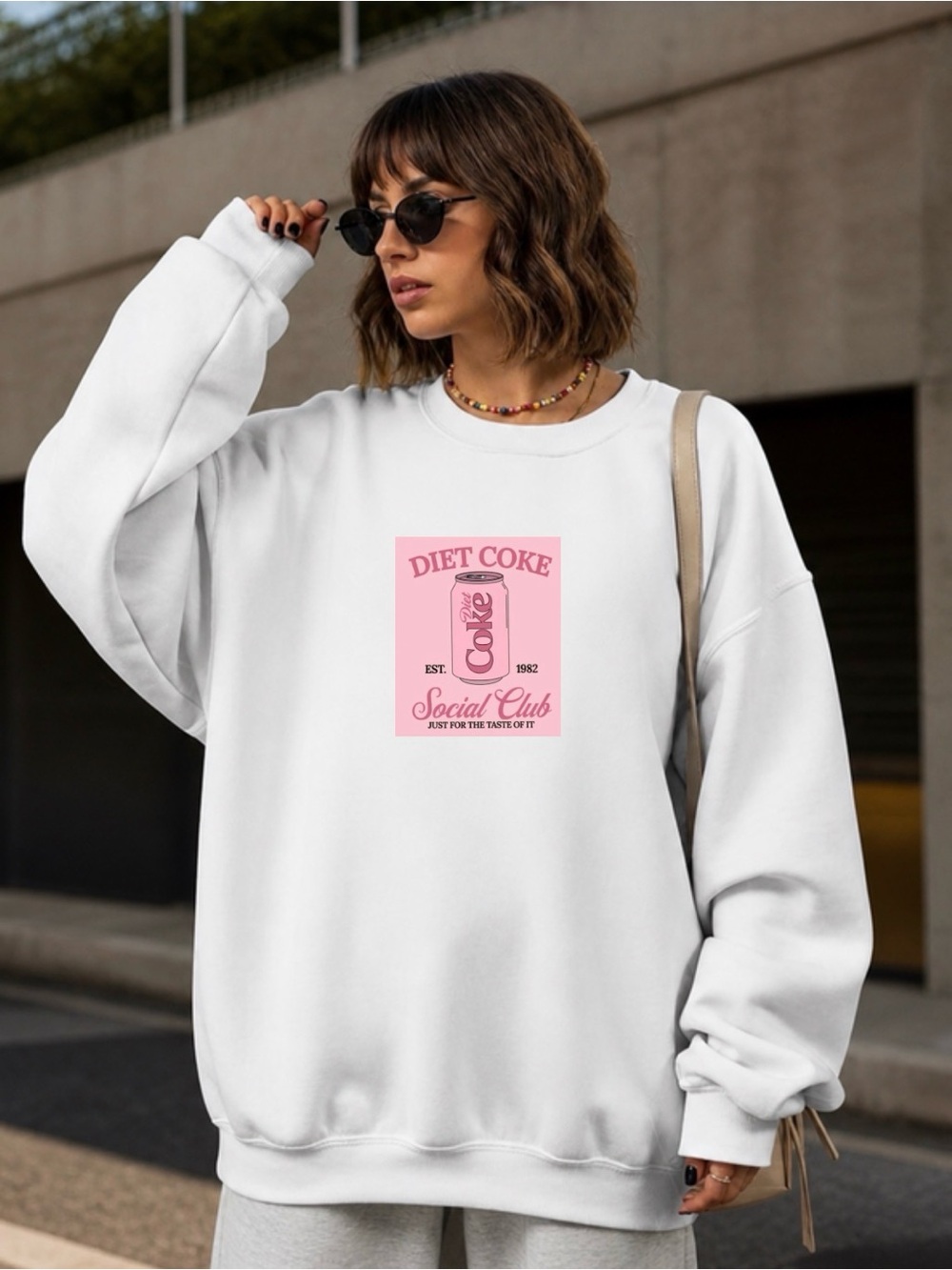 Diet Coke Social Club Sweatshirt Pink Soda Lover Crewneck